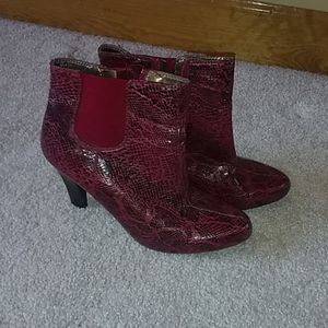 Snakeskin print boots
